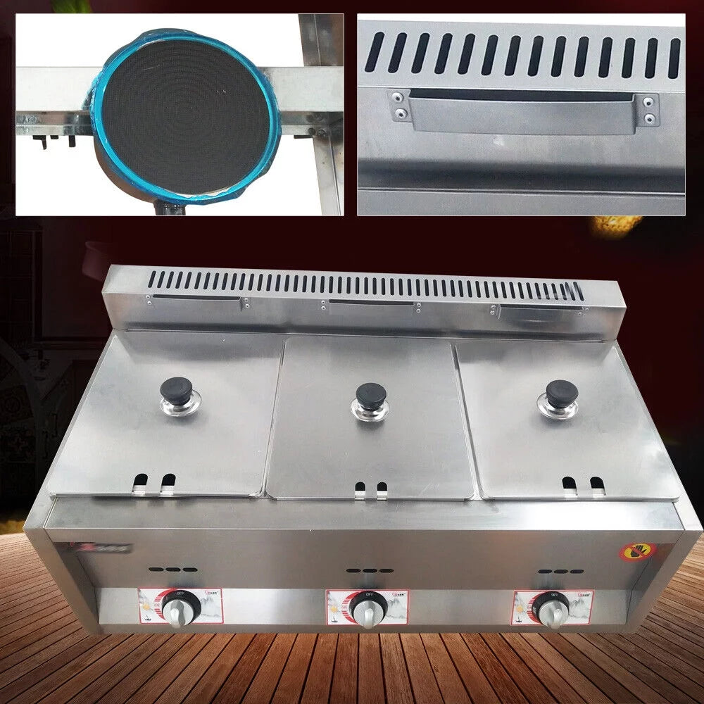 18L Propane NG Gas Fryer 3 Pan E951400