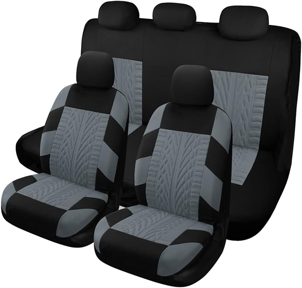 Black & Red Breathable Washable Universal Car Seat Covers Full Set W961486