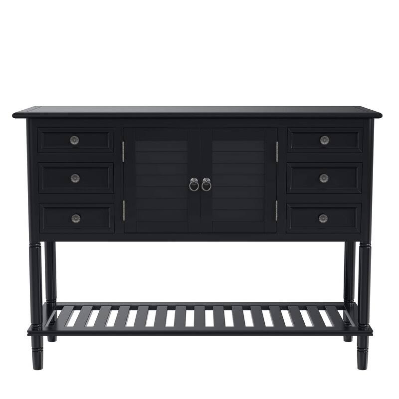 Red Console Table with 6 Drawers S85000