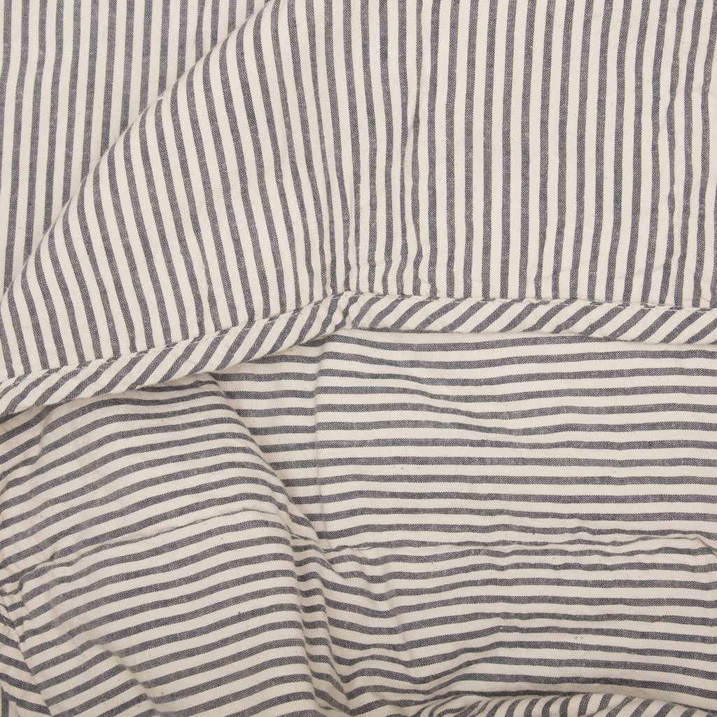 Blue Ticking Stripe Queen Quilt Coverlet U91668