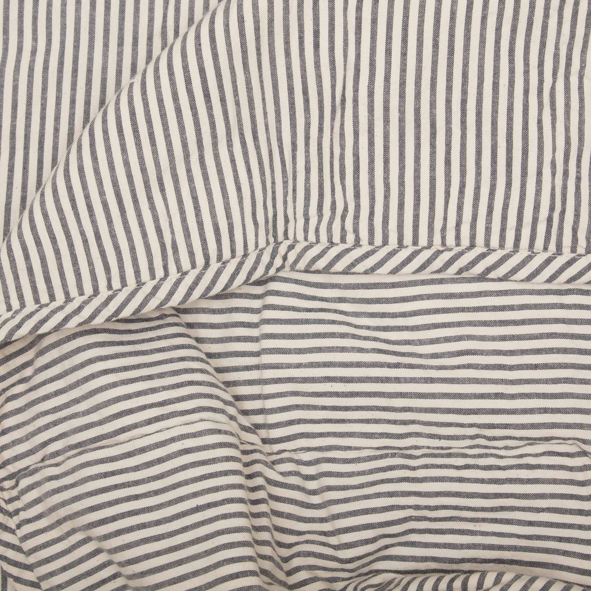 Blue Ticking Stripe Queen Quilt Coverlet U91668