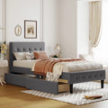 Twin Size Upholstered Platform Bed with 2 Storage Drawers O633801