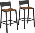 Set of 2 Bar Stools with Backrest K12149