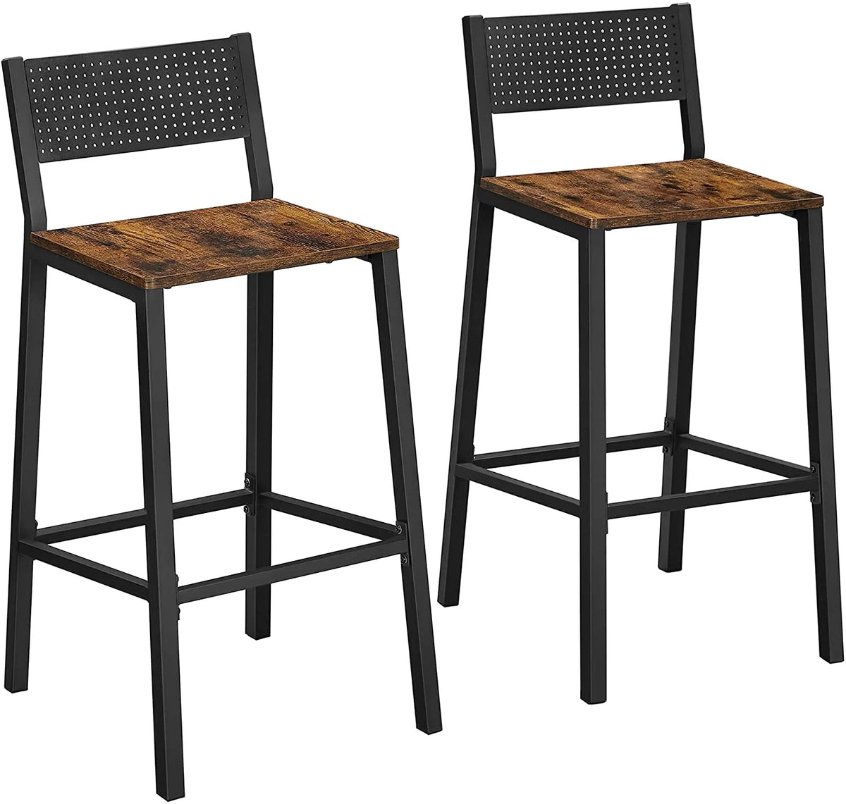 Set of 2 Bar Stools with Backrest K12149