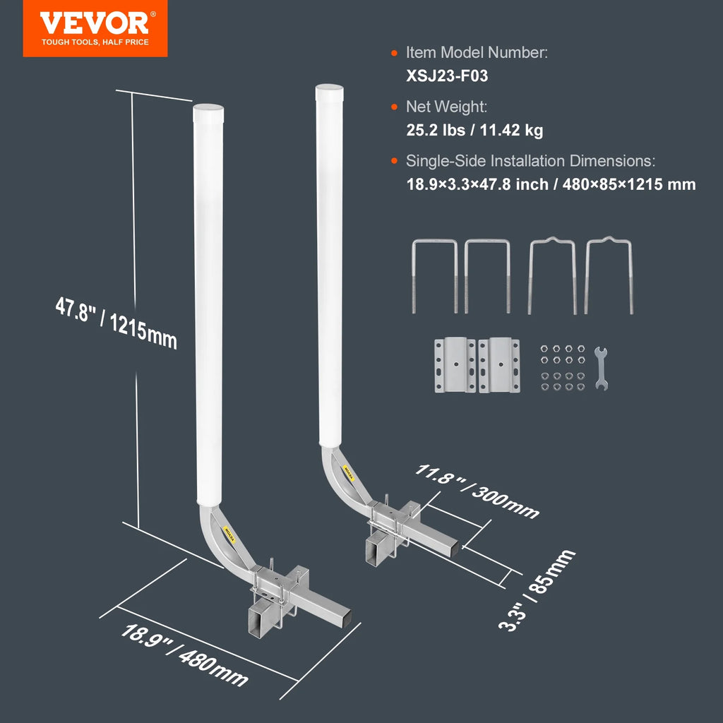 48” Galvanized Boat Trailer Guide on PVC Poles B72634