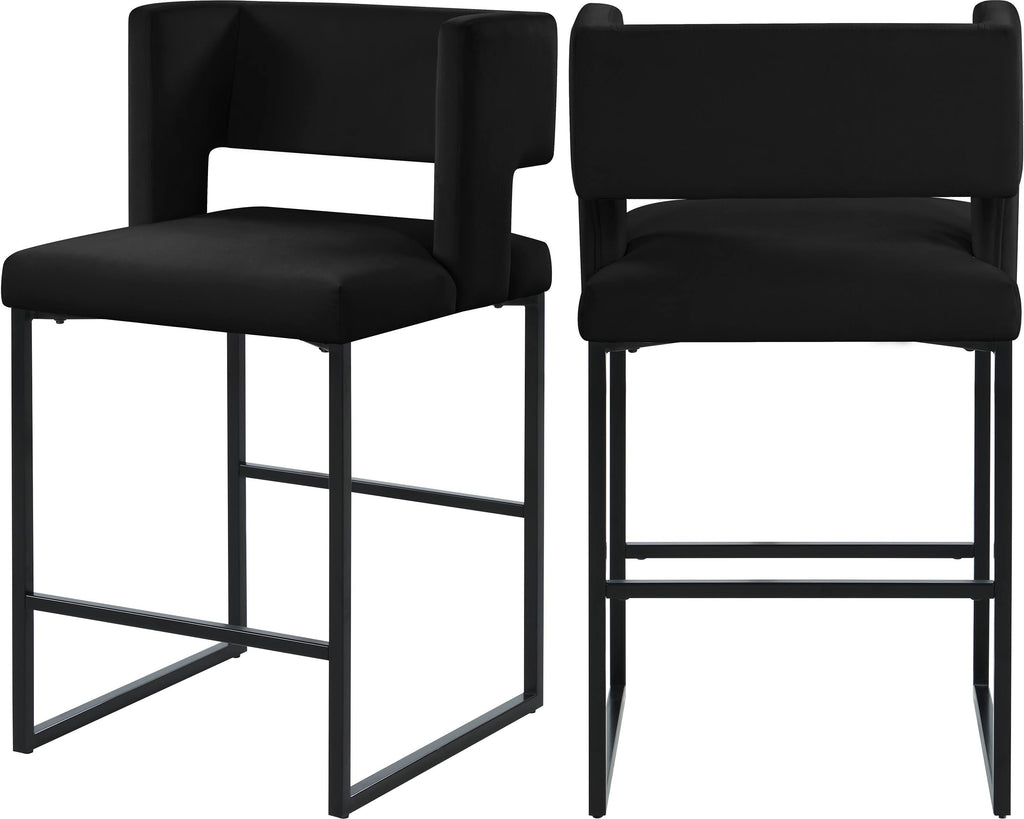 Black Velvet Counter Stool (Set of 2) R752381