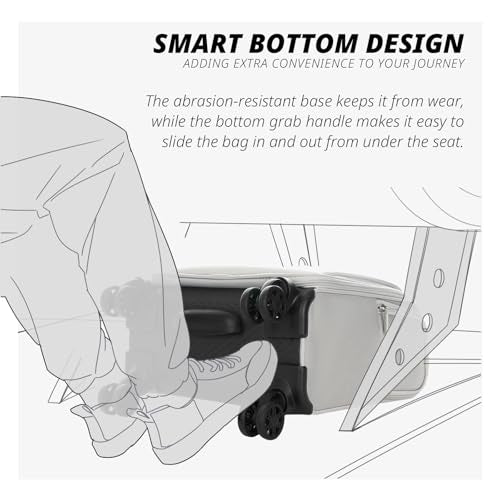 Navy 14-Inch Softside Underseat Carry On Luggage with Wheels D5440