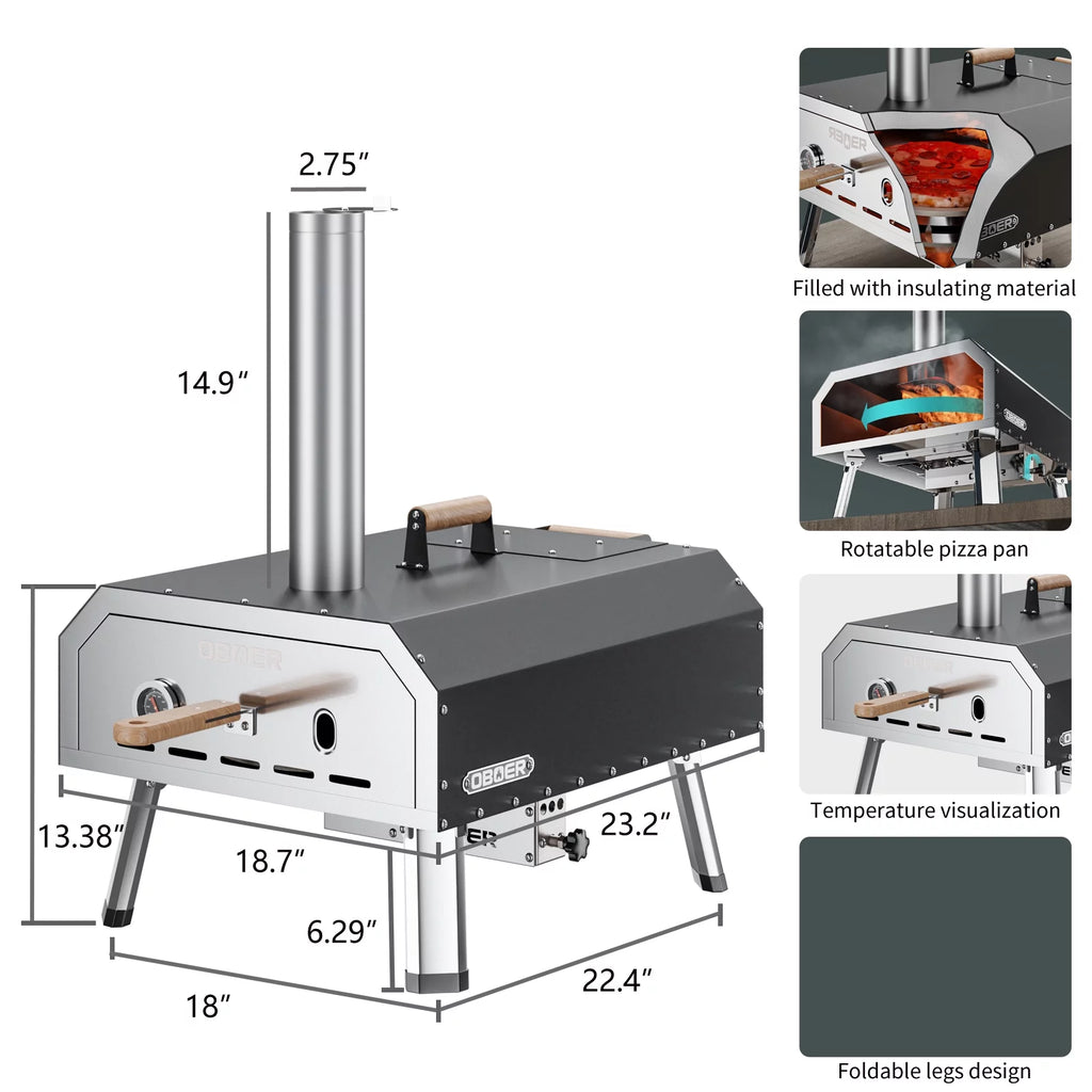 16" Gas & Wood Fired Stainless Steel Pizza Oven W527