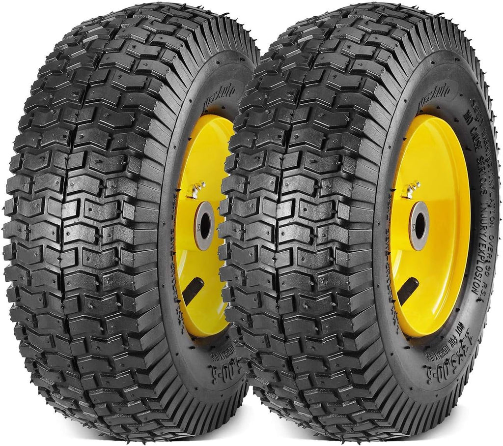 2-Pack 13x5.00-6 2PLY Turf Mower Tractor Tire with Yellow Rim M259