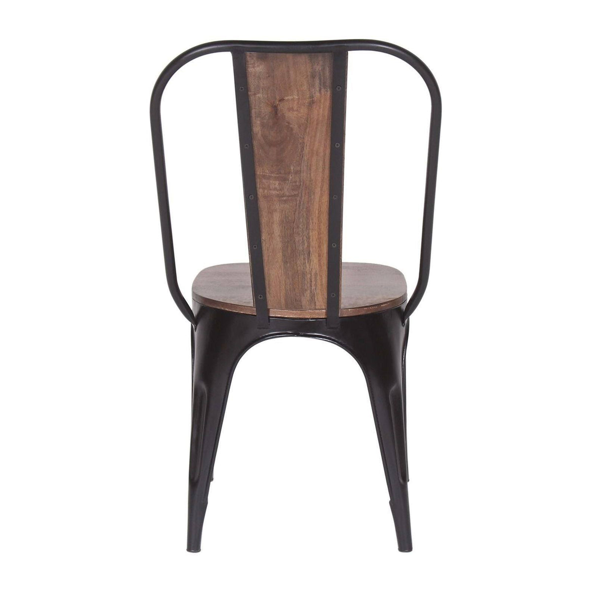 Industrial Iron Mango Wood Side Dining Chairs (Set of 2) Brown A5206