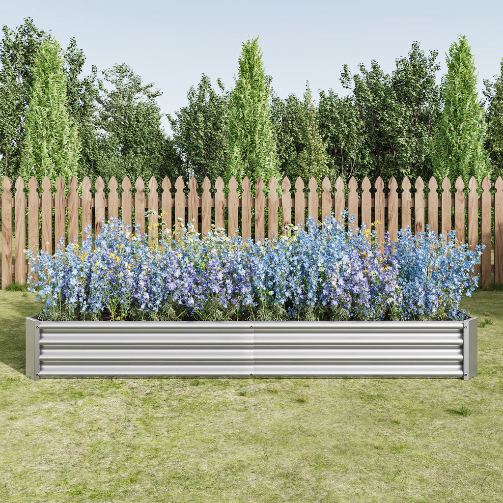 Metal Raised Garden Bed Outdoor for Vegetables Flowers Herb U36090