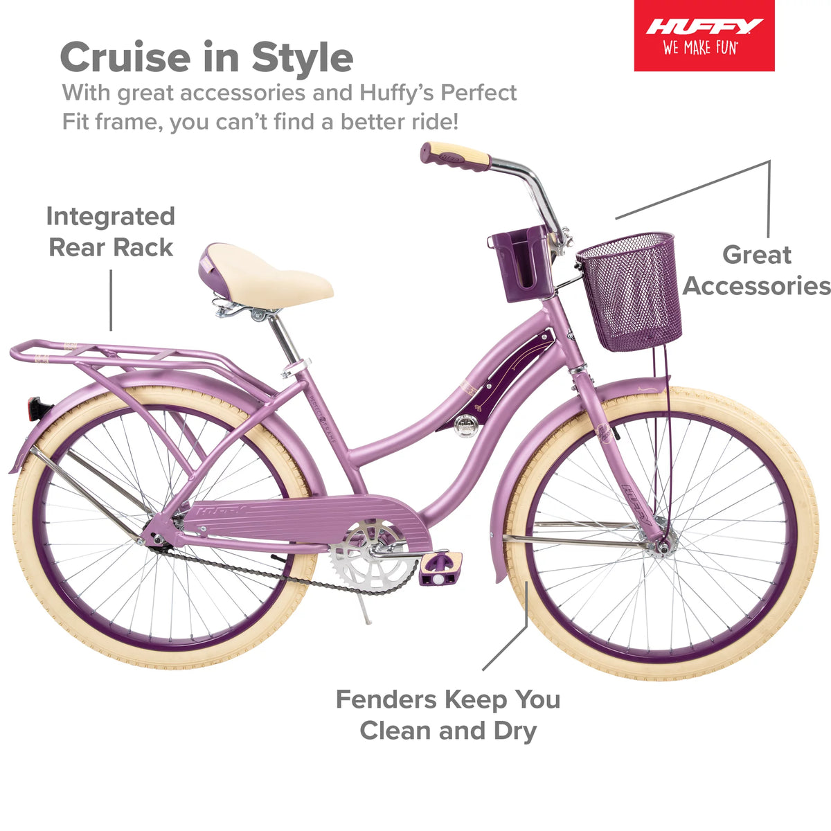 24 Inch Purple Satin Cruiser Bike A53852