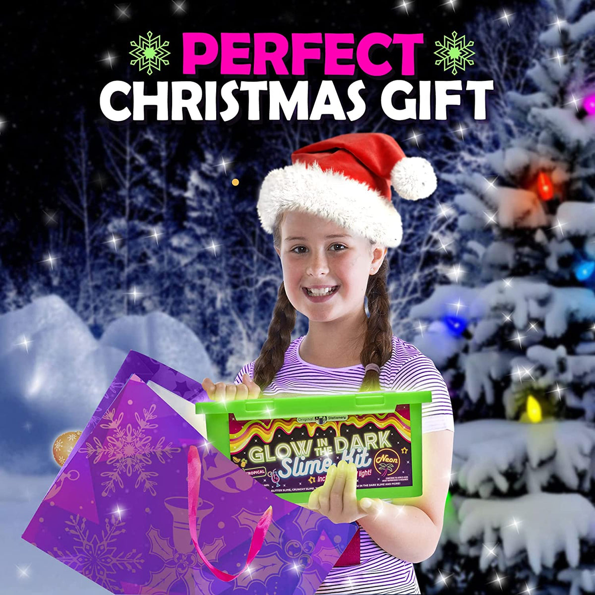 Glow in The Dark Slime Kit, 39 Piece Kit with Glitter S3550