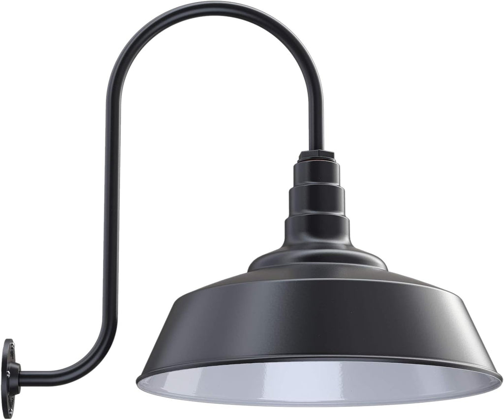 Gooseneck Barn Light Matte Black with Brass Interior X40825