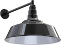 Gooseneck Barn Light Matte Black with Brass Interior X40825