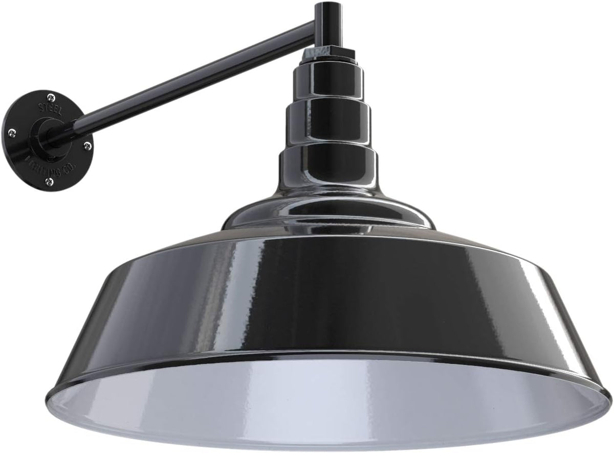 Gooseneck Barn Light Matte Black with Brass Interior X40825