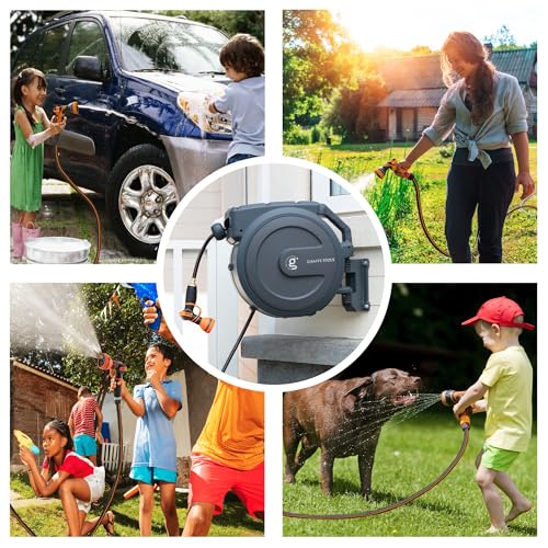 Heavy Duty Retractable Garden Hose Reel 1/2'' 78ft Wall Mounted A35768