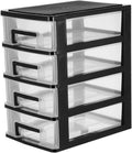 Black and Transparent 4 Layer Plastic Drawer Cabinet I2144