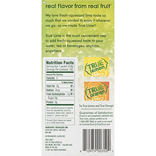 100 Packets Sugar Free Lime Water Flavoring Powder Packets L922