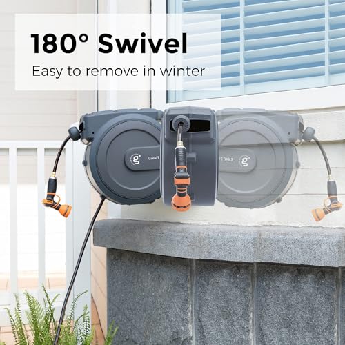Heavy Duty Retractable Garden Hose Reel 1/2'' 78ft Wall Mounted A35768