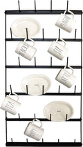 Wall Mounted Black Iron Coffee Mug Rack P53155