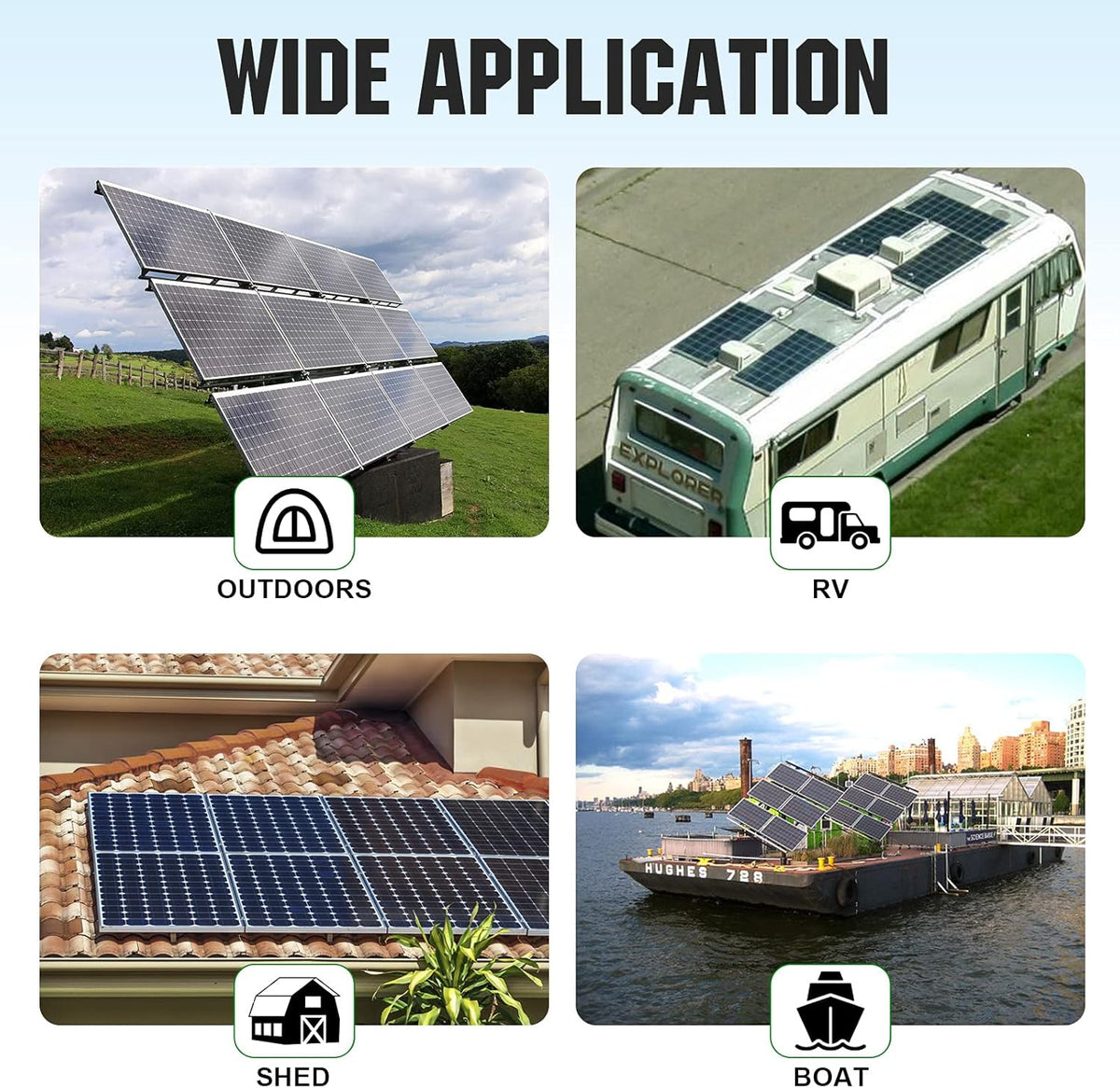 400W 24V Solar Panel Kit with 100W Panel, 50AH Lithium Battery and 1500W Inverter B504357