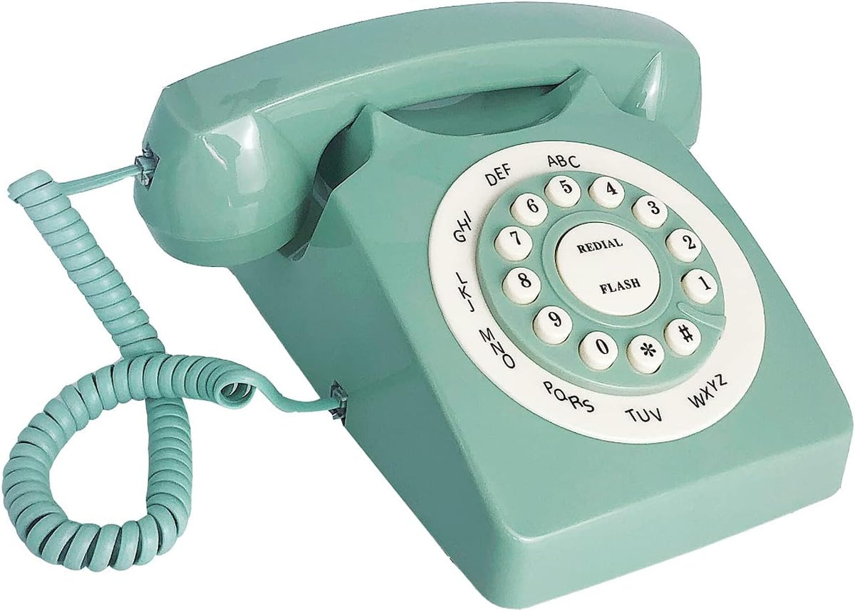 Green Classic Rotary Corded Desk Phone T71386