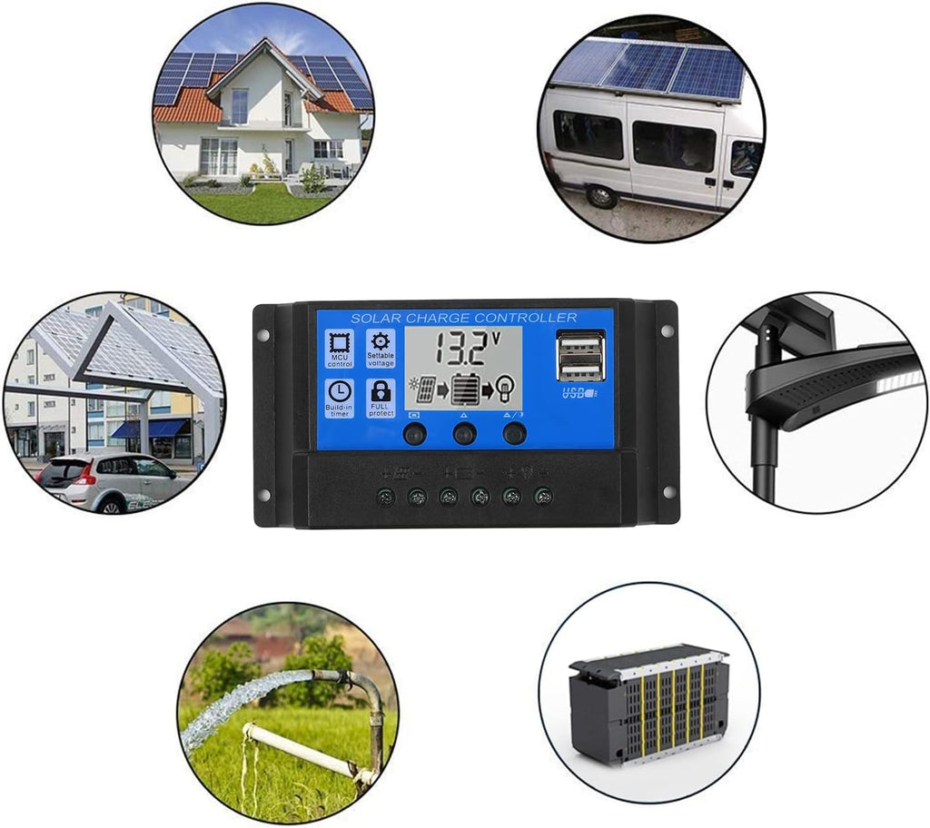 12 W Monocrystalline Solar Panel Kit with Controller Pack of 2 X868