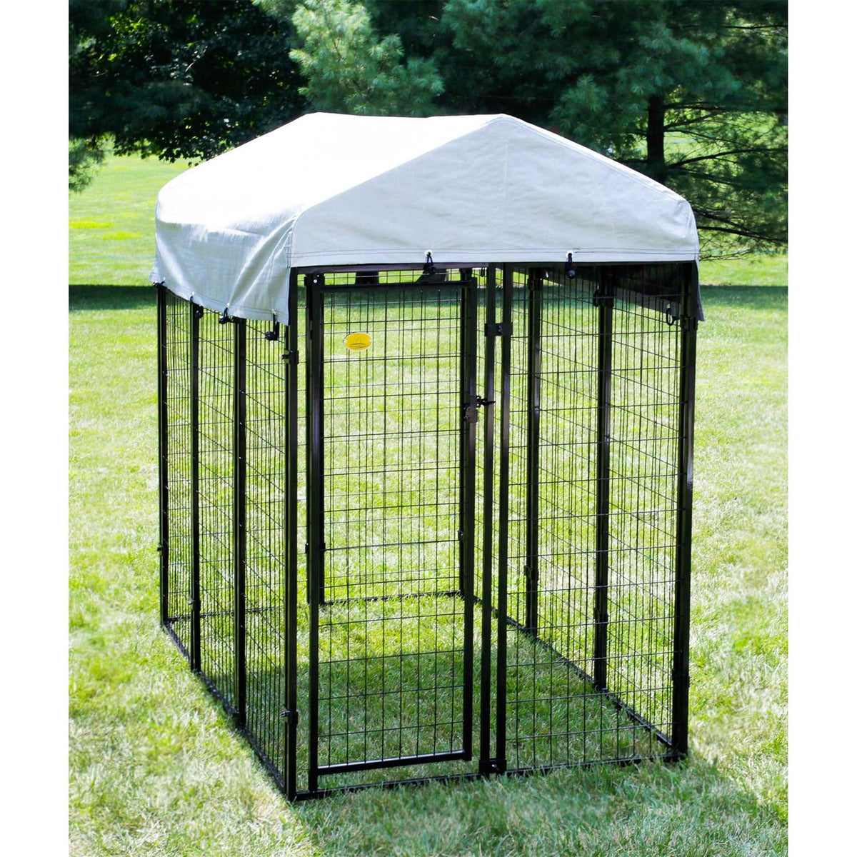 Black Vinyl Coated Welded Wire Dog Kennel, 6-ft x 4-ft x 6-ft O600