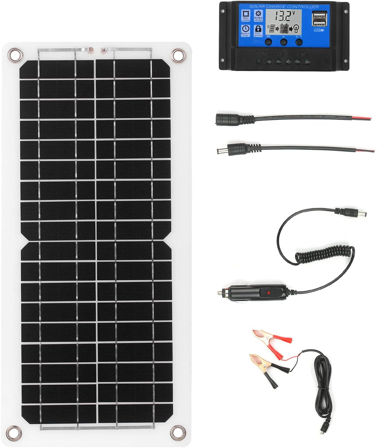 12 W Monocrystalline Solar Panel Kit with Controller Pack of 2 X868