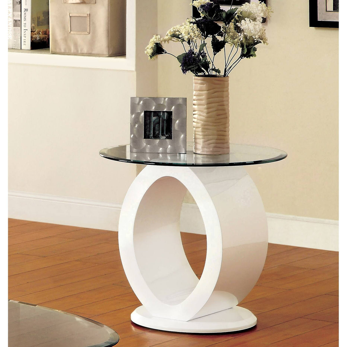 Modern O-shaped End Table White A518
