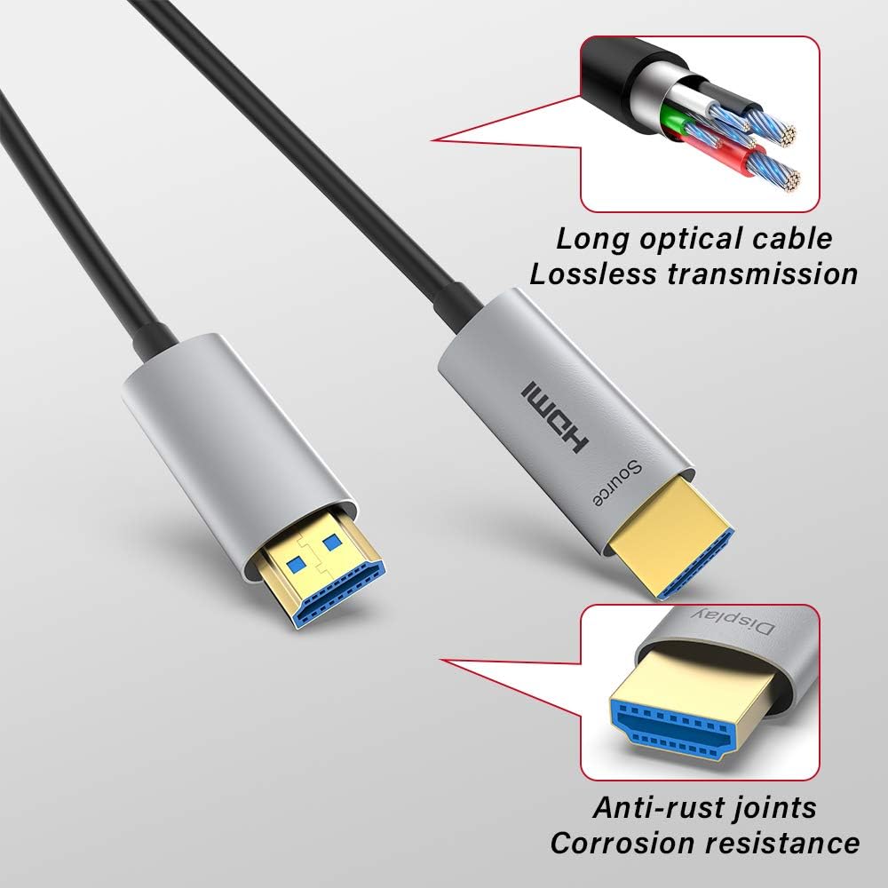 60ft Fiber Optic HDMI Cable 4K@60Hz HDR ARC 18Gbps S5894
