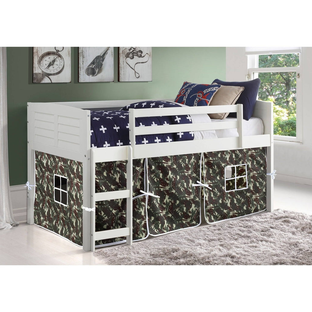White Twin Tent Loft Bed I783