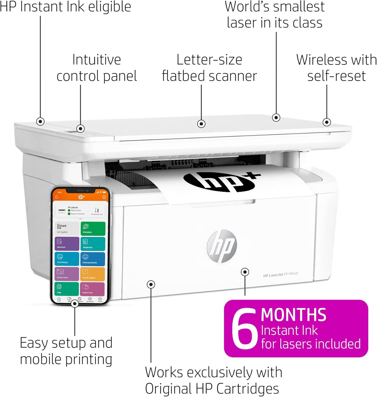 Black & White Wireless All-in-One Printer Q1889