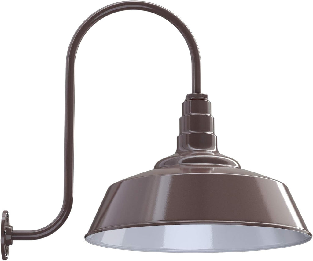 Gooseneck Barn Light Matte Black with Brass Interior X40825