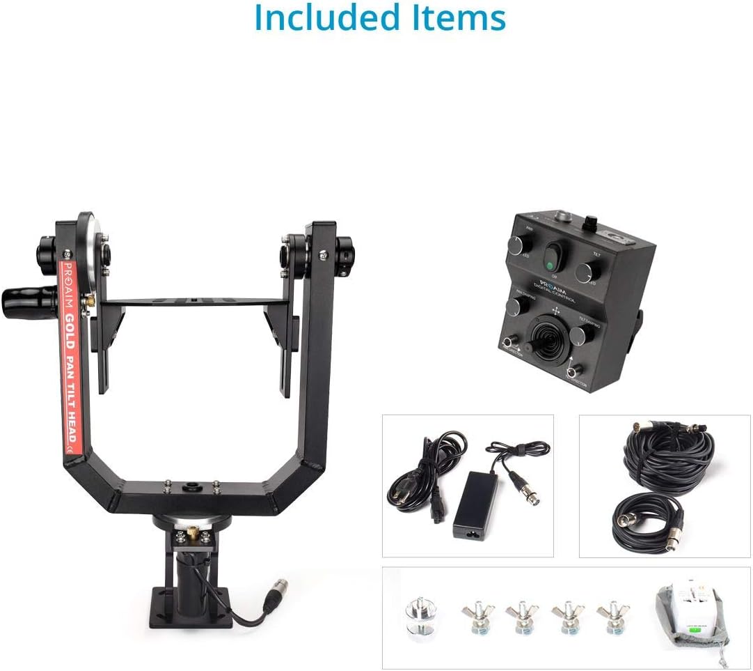 Gold Motorized Camera Pan Tilt Head with Joystick Control X4250