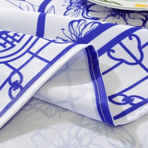 Blue Floral Rectangle Tablecloth E417561