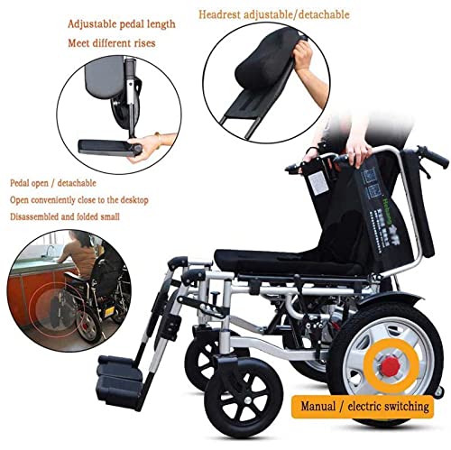 Grey Electric Wheelchair with Flip-Back Armrest & Swing-Away Leg Rests J1126