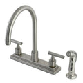 Satin Nickel 8-Inch Kitchen Faucet with Side Sprayer X6756