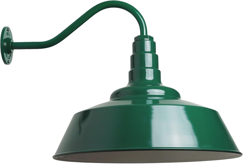 Gooseneck Barn Light Matte Black with Brass Interior X40825