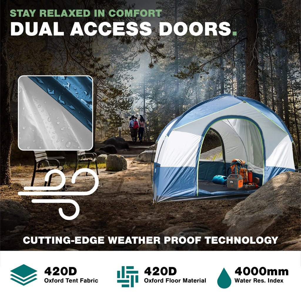 8-Person Camping Tent with Rainfly and Storage Bag N376