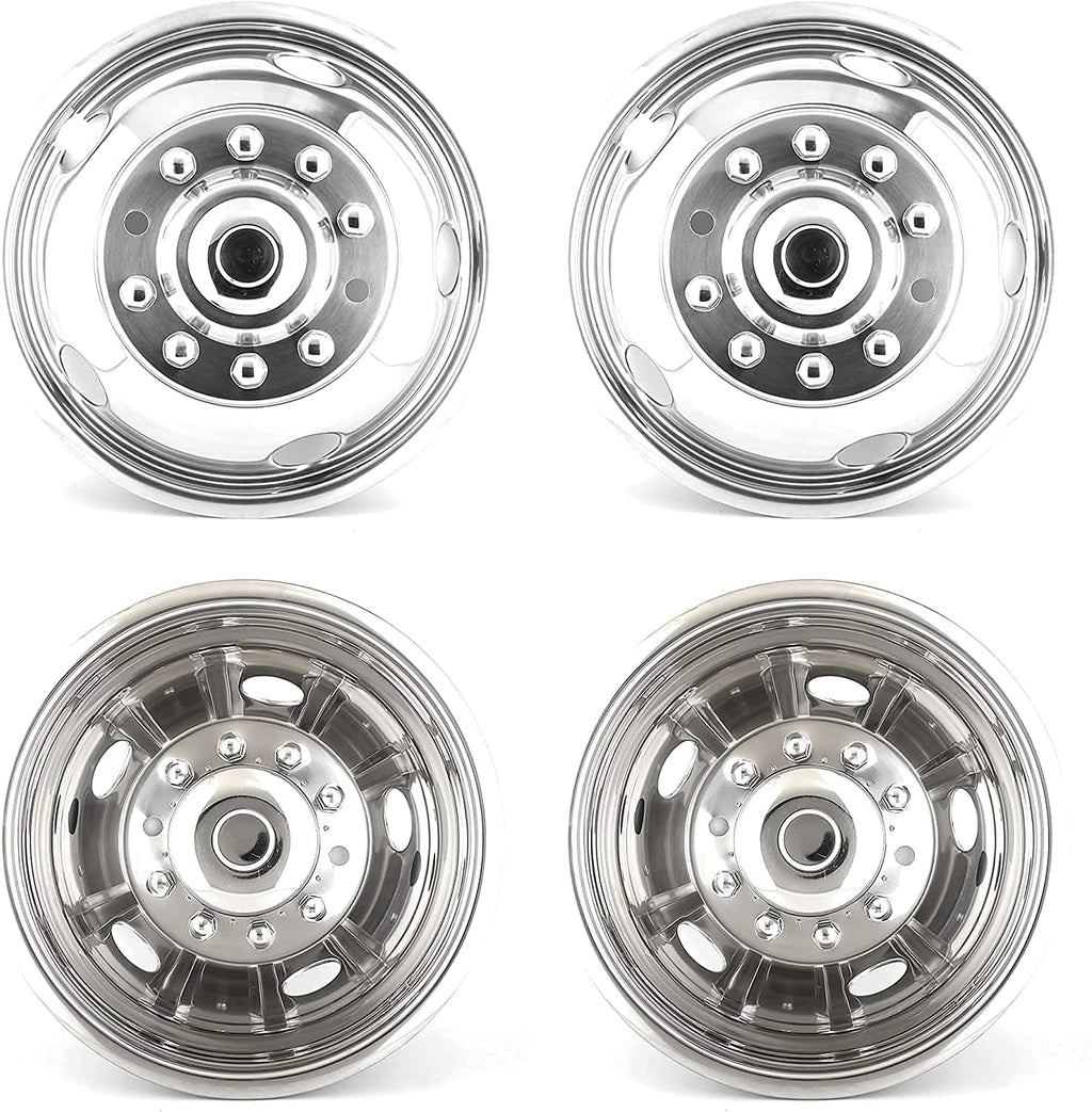16 Polished Stainless Steel 8 Lug Wheel Simulators F38886
