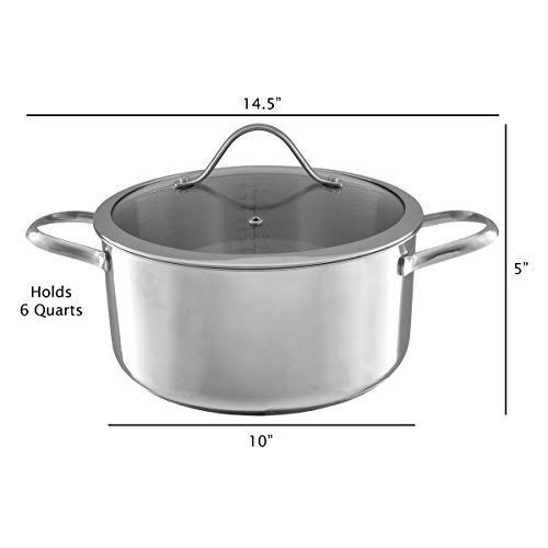 6 Quart Stainless Steel Stock Pot with Lid T569