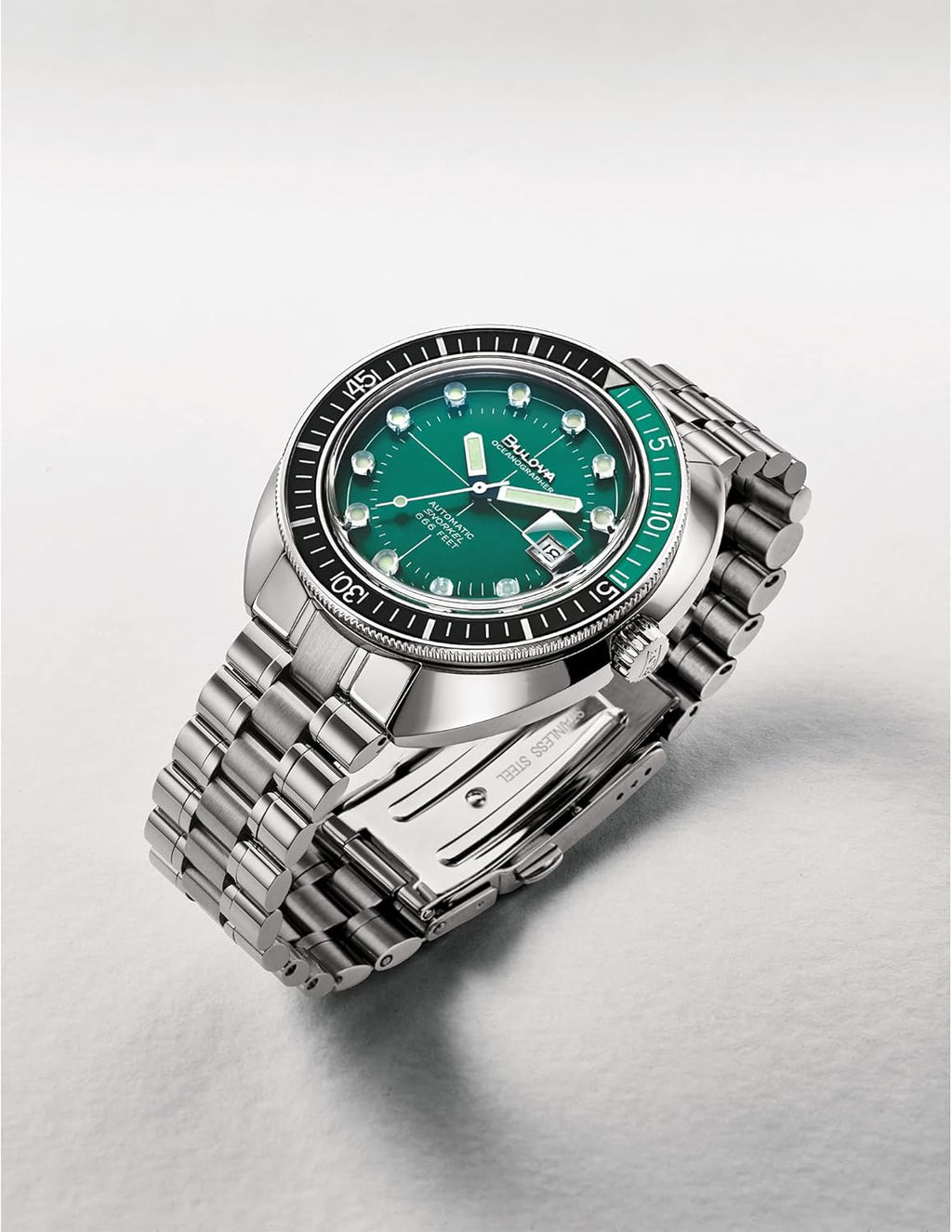 Men's Oceanographer Stainless Steel Automatic Watch, Green Dial C2483