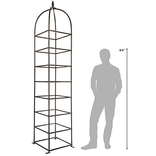 Large Obelisk for Climbing Garden Plants Weather Resistant Iron and Metal Vertical Yard Art N16349