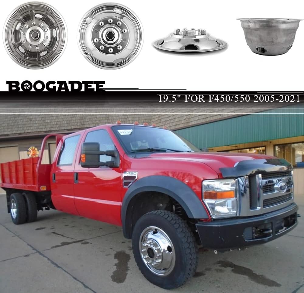 16 Polished Stainless Steel 8 Lug Wheel Simulators F38886