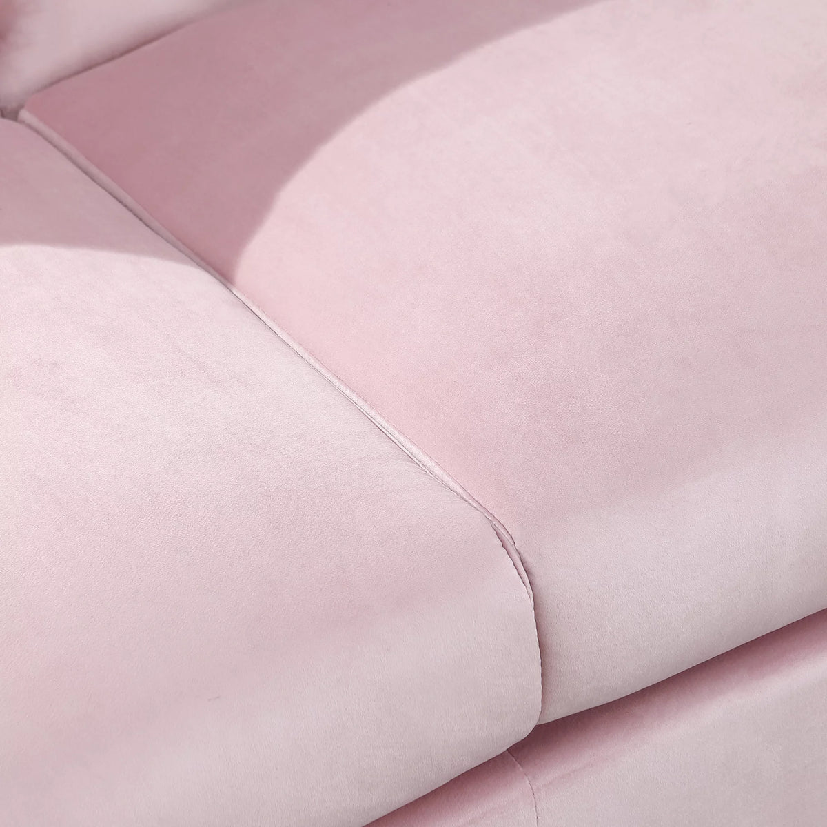 Pink Tufted Fabric Sofa with Scroll Arm R68190