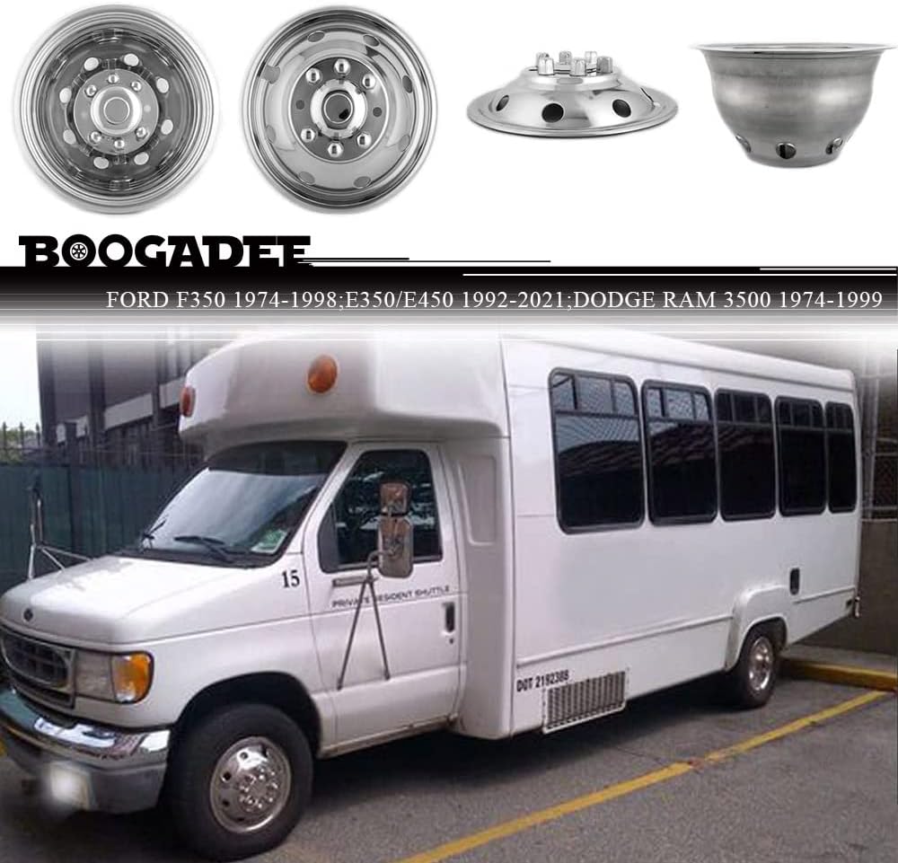 16 Polished Stainless Steel 8 Lug Wheel Simulators F38886