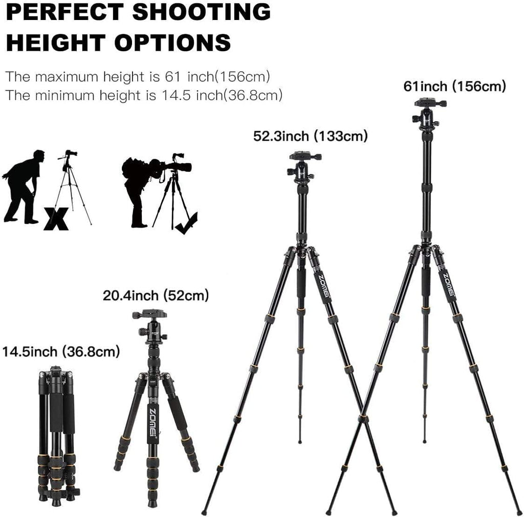 Camera Tripod with Ball Head Quick Release Plate and Carrying Case Y706011