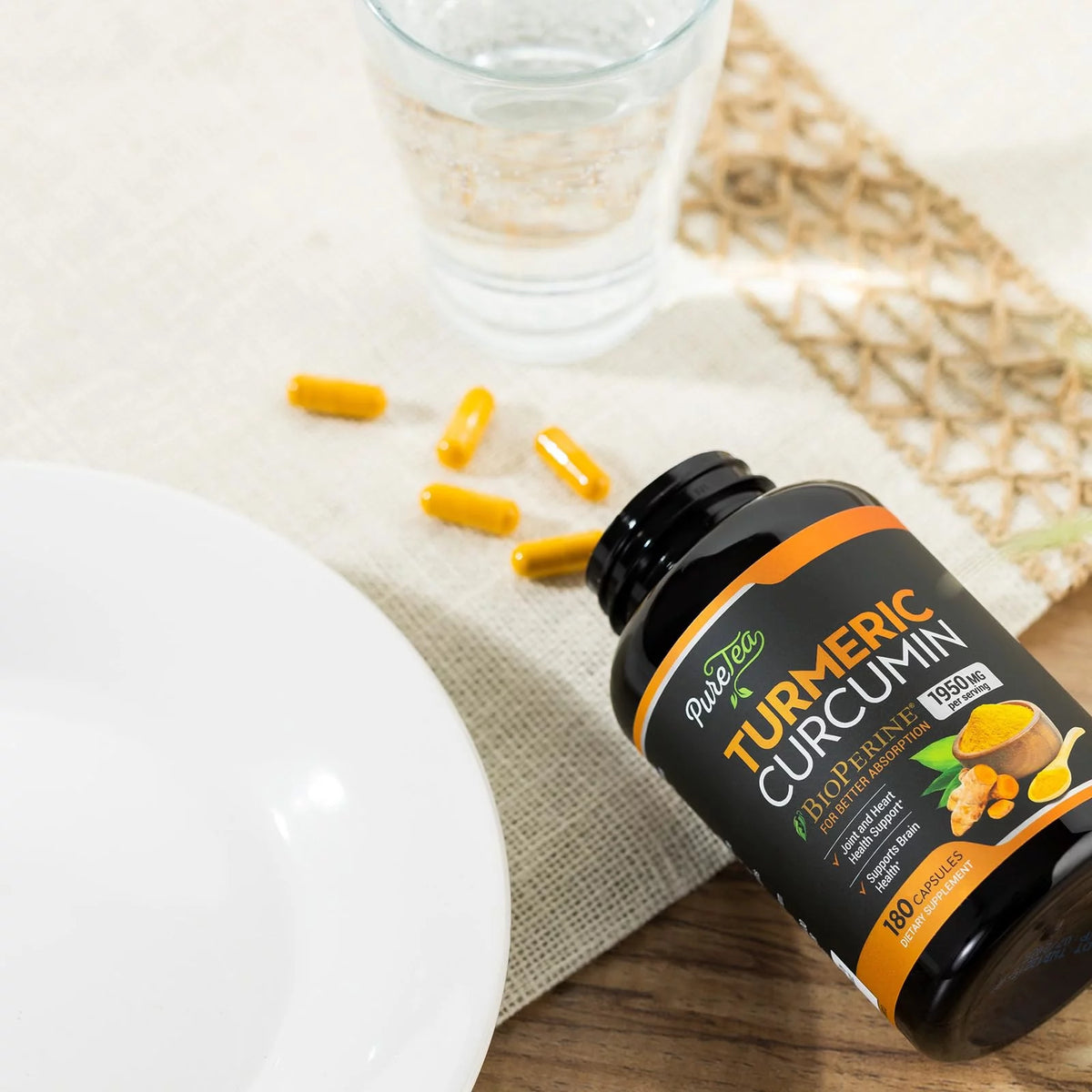 180 Capsules Turmeric Curcumin Supplement V2266